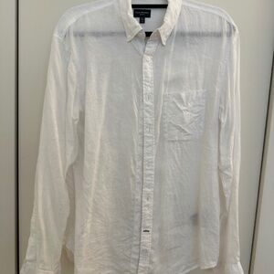 Men's Club Monaco Long Sleeve Button Down White Size L
